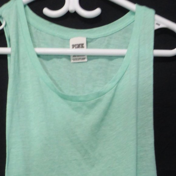 PINK sleeveless tank top, med, light green BNWOT